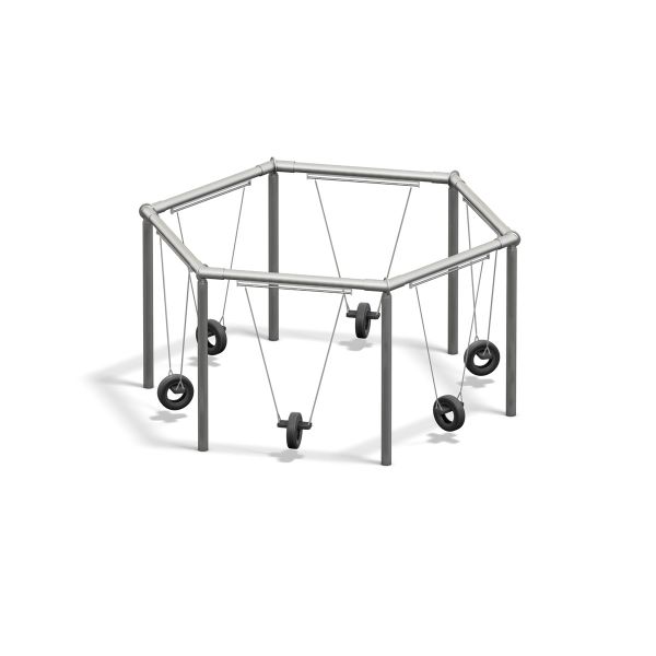 Columpio hexagonal de metal